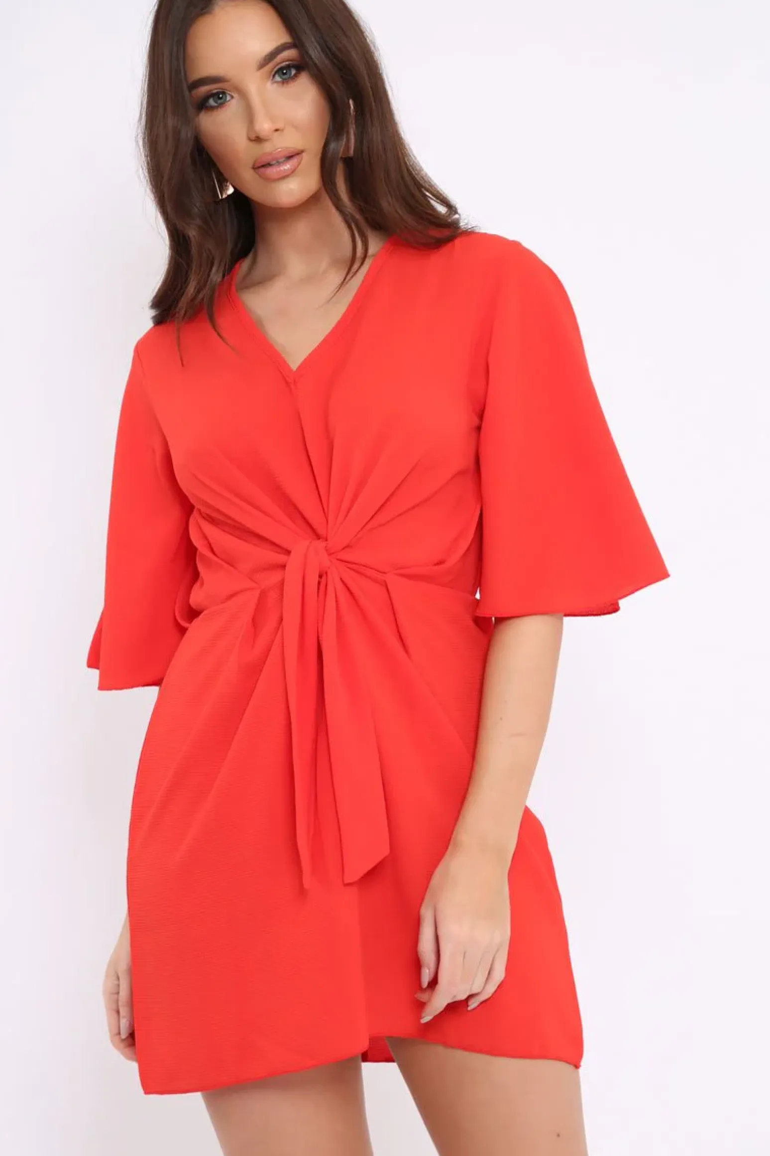 Rebellious Fashion Orange Bow Tie Dress - Teagan