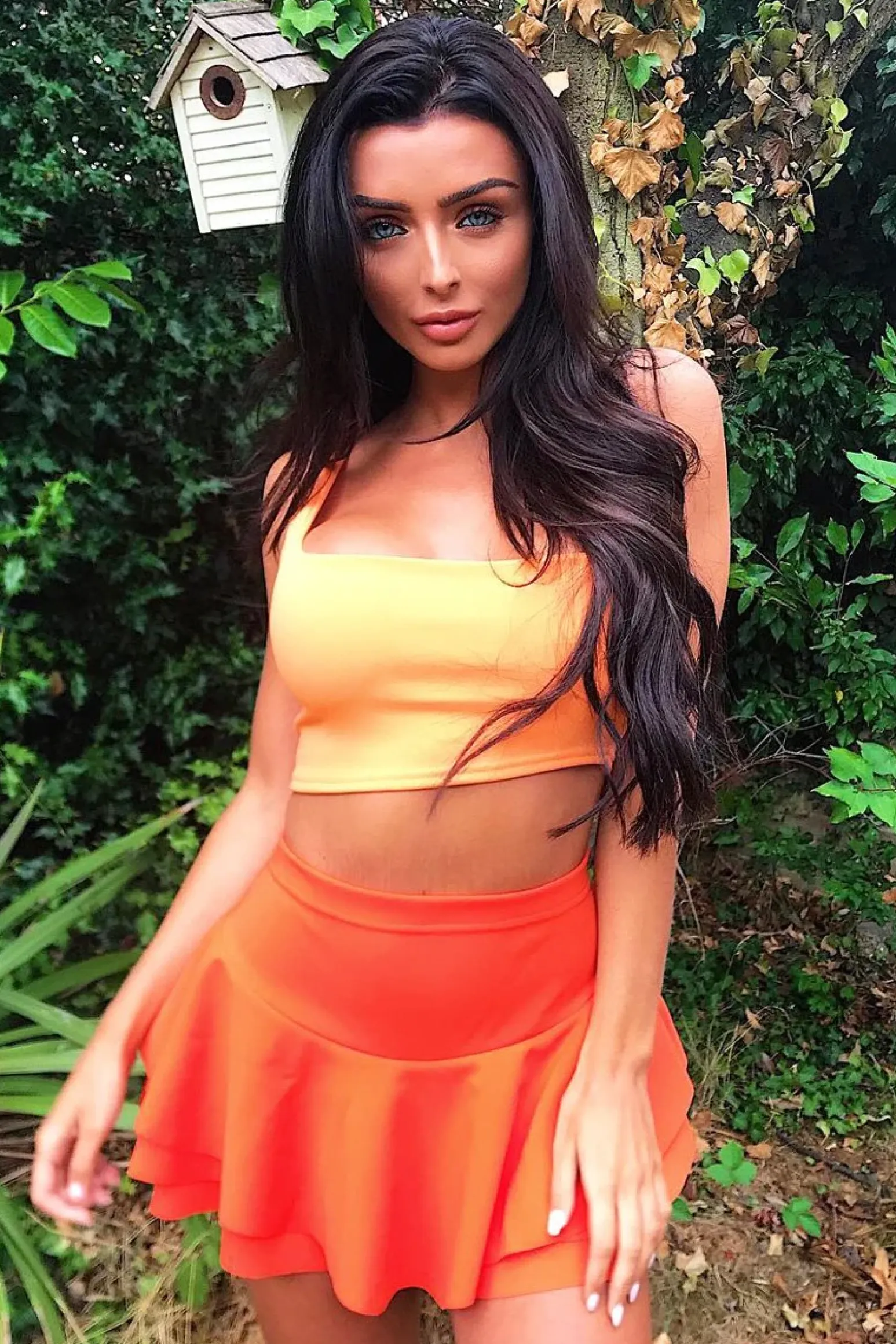 Rebellious Fashion Orange Frill High Waisted Shorts - Claudelle