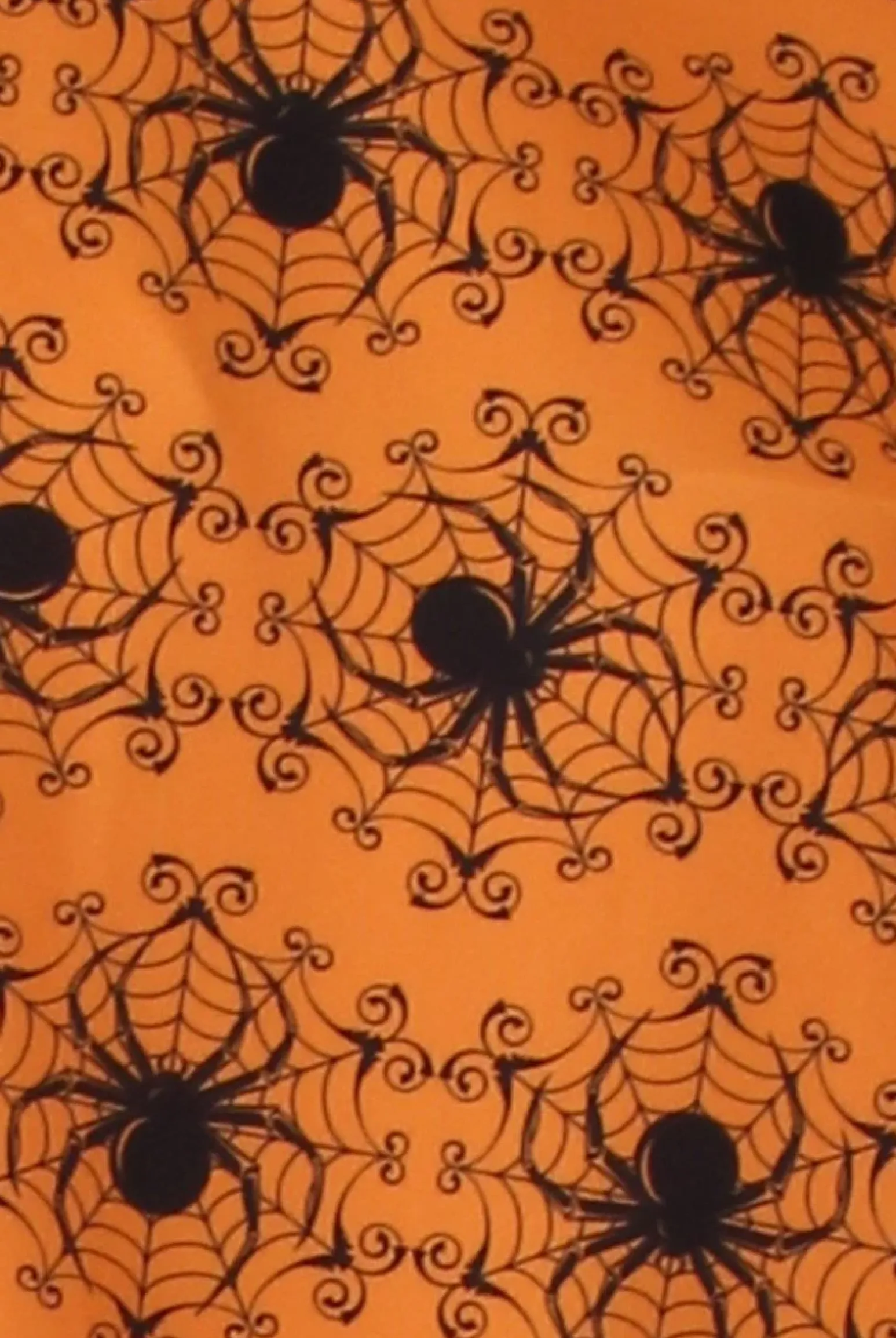 Rebellious Fashion Orange Halloween Spider Swing Dress - Charlotte