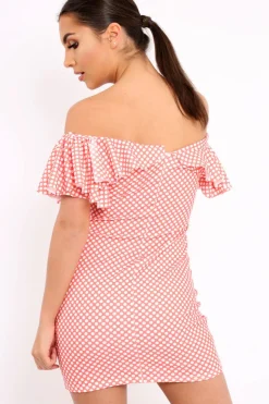 Rebellious Fashion Orange Polka Dot Frill Dress - Halynn