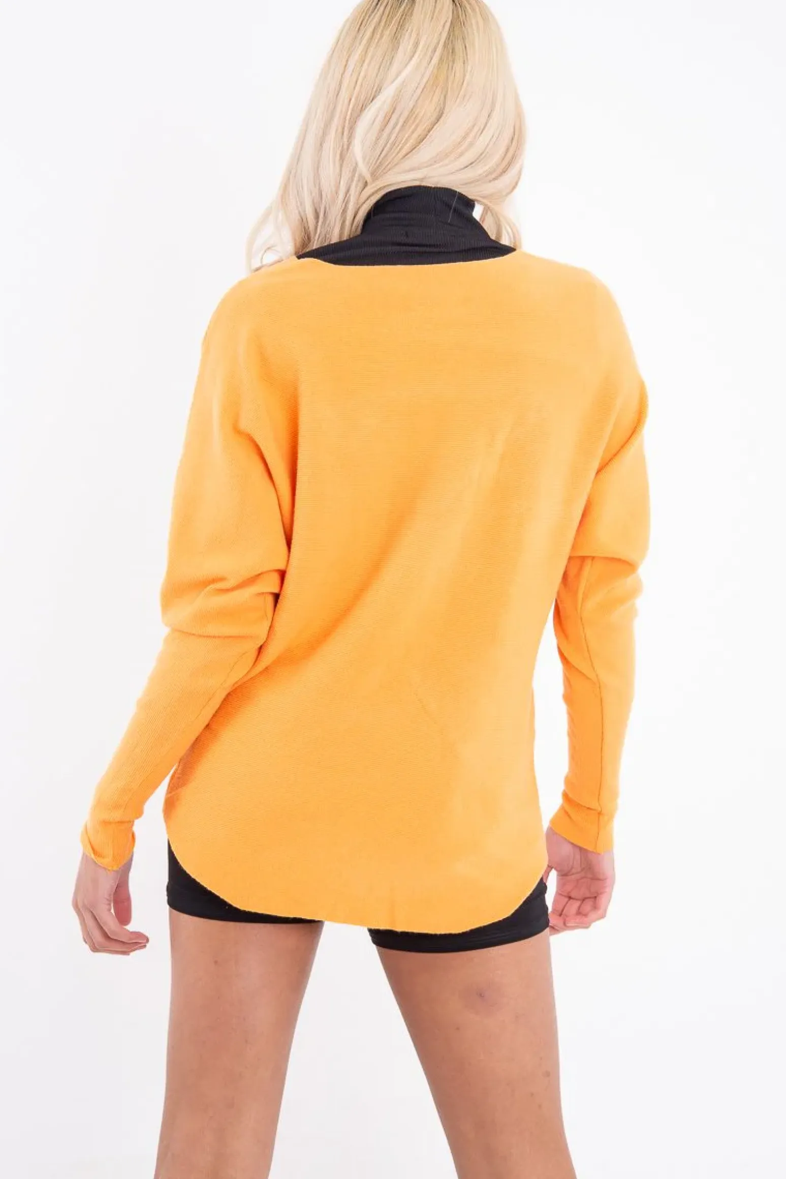 Rebellious Fashion Orange Rib Knit Paris Slogan Jumper - Khylah