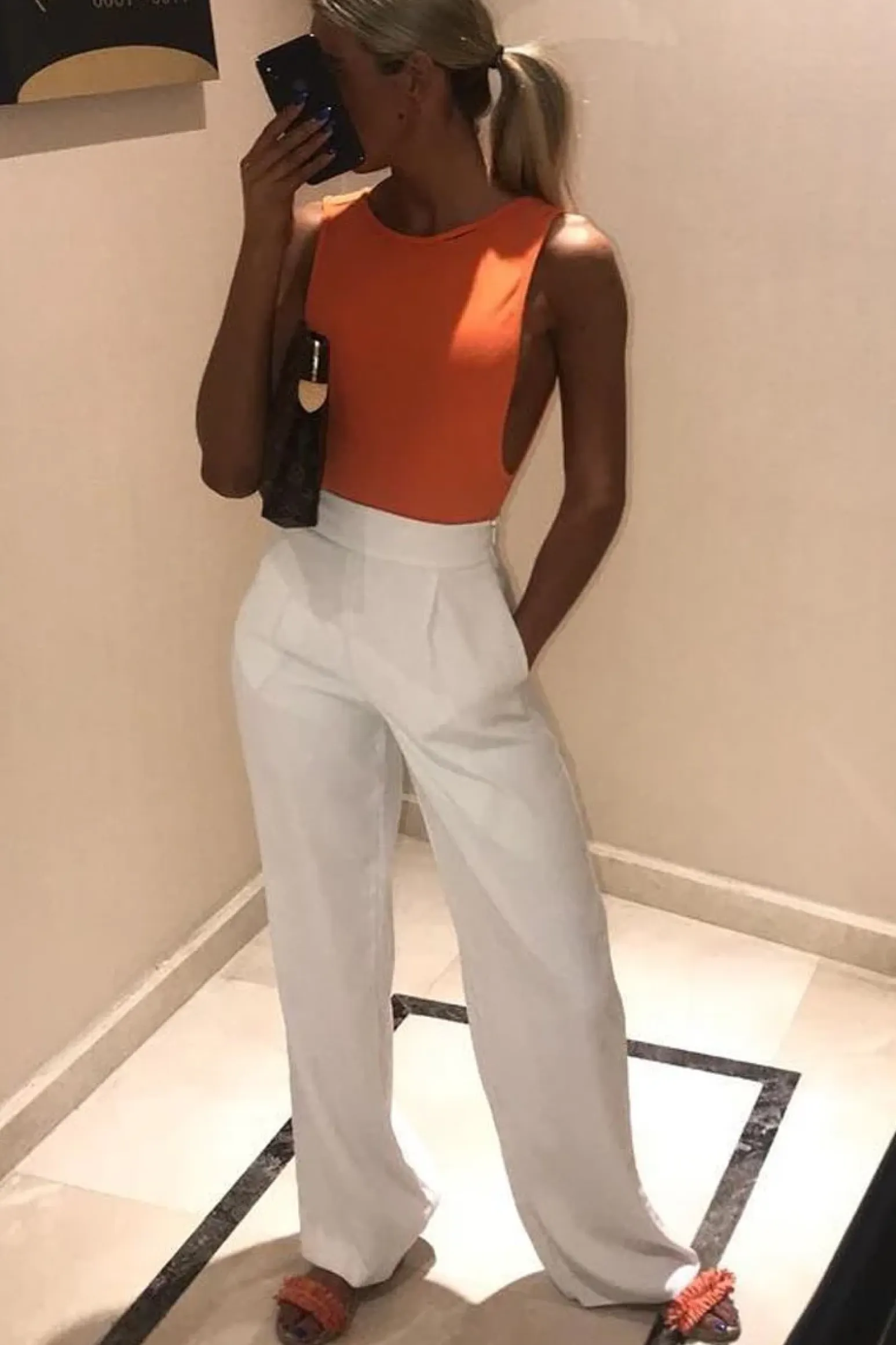 Rebellious Fashion Orange Side Boob Bodysuit - Adrionna