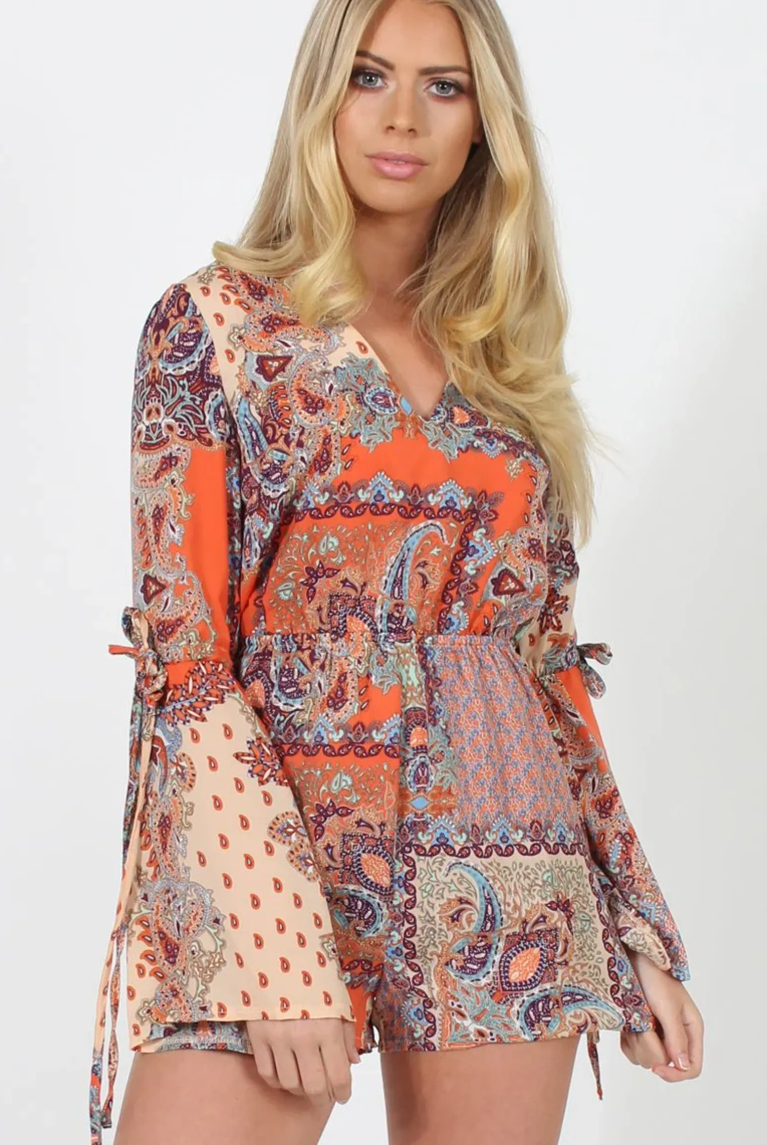 Rebellious Fashion Paisley Print Playsuit - Amari