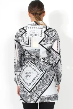 Rebellious Fashion Pasha Paisley Print Button Up Shirt