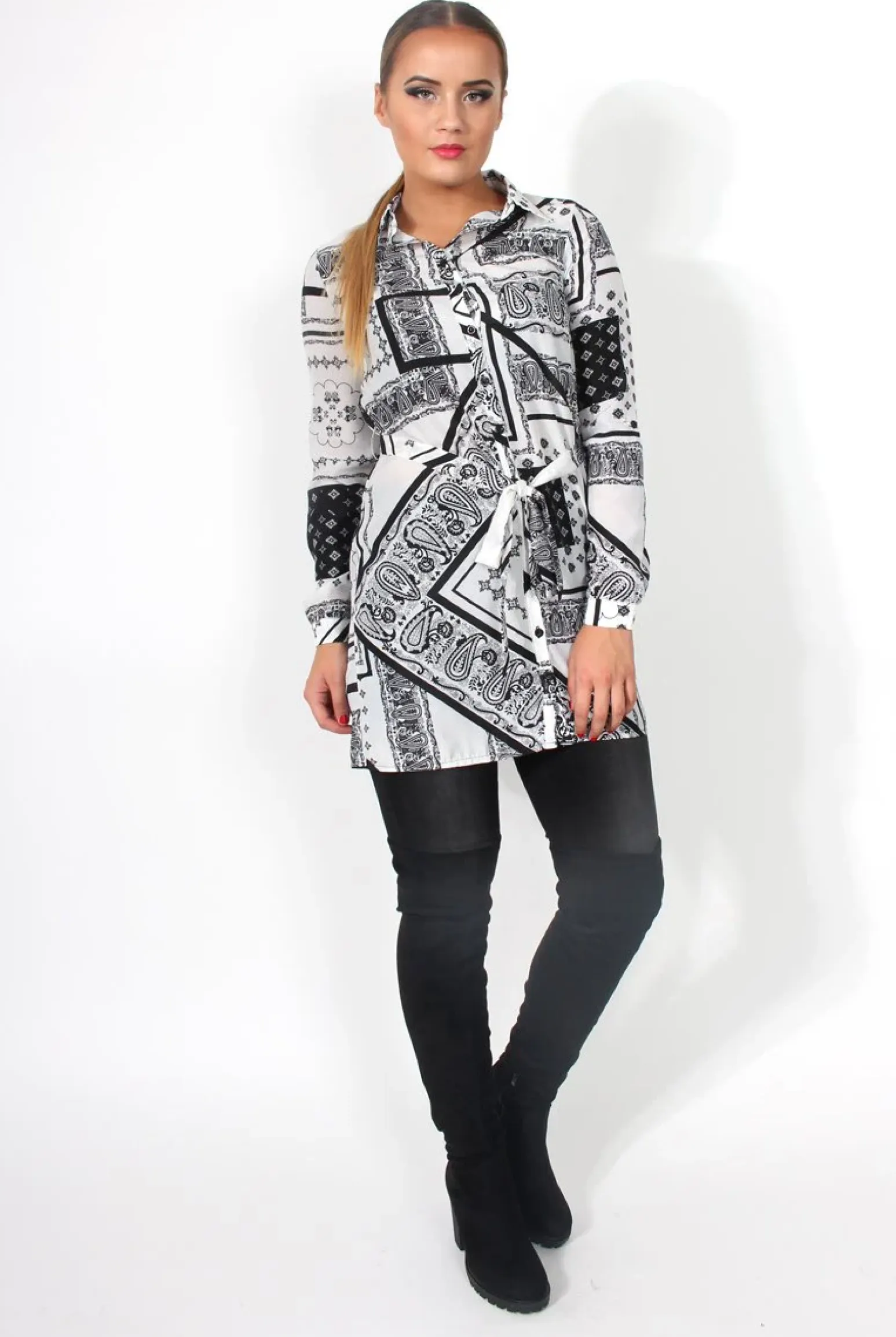 Rebellious Fashion Pasha Paisley Print Button Up Shirt