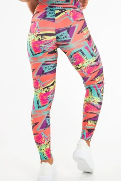 Rebellious Fashion Pink Abstract High Waist Activewear Leggings - Ryli
