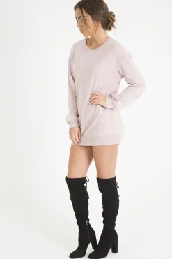 Rebellious Fashion Pink Acid Wash Jumper Dress - Cheryl