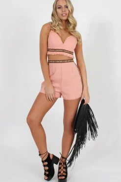Rebellious Fashion Pink Aztec Trim Two Piece Set - Alby