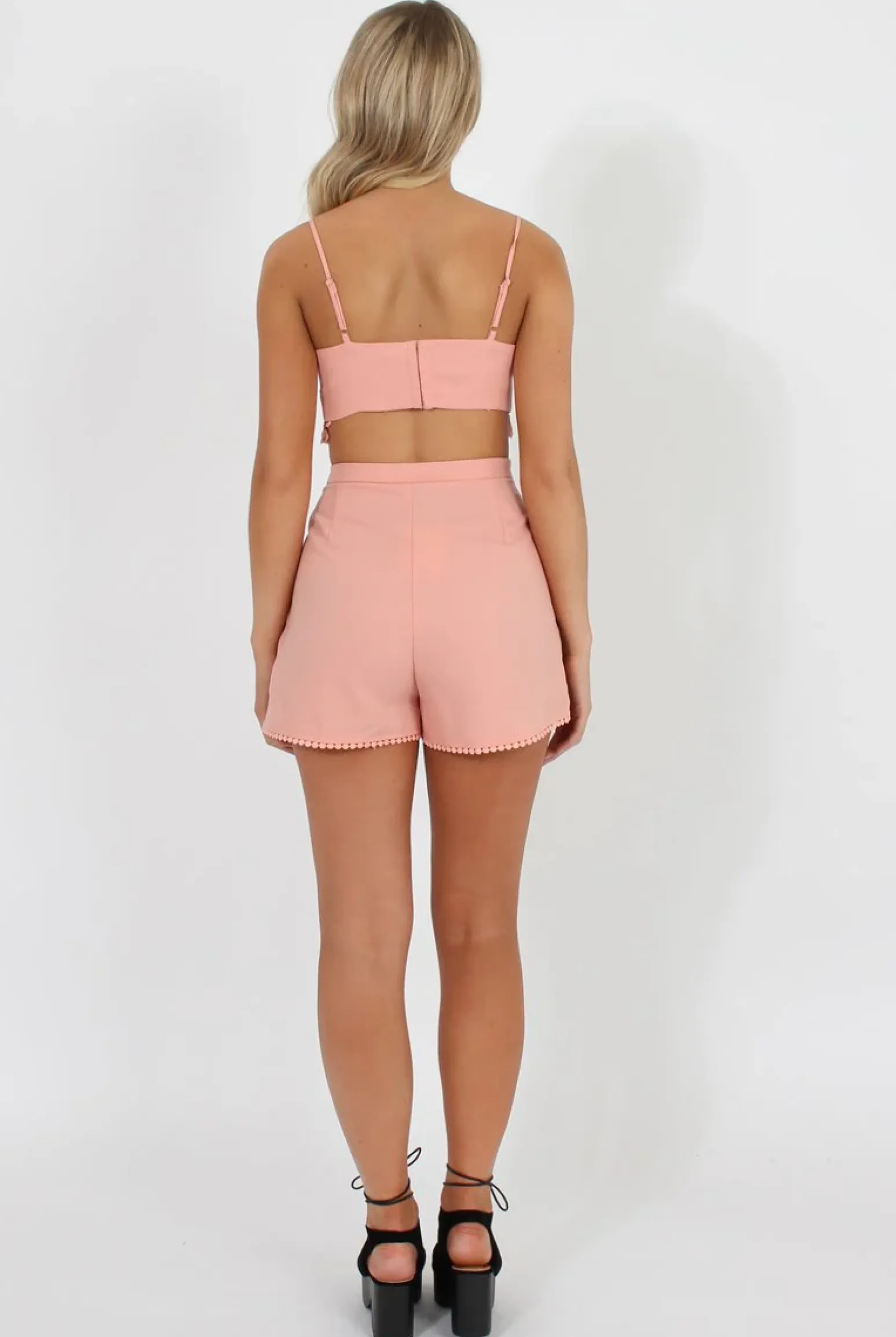 Rebellious Fashion Pink Aztec Trim Two Piece Set - Alby