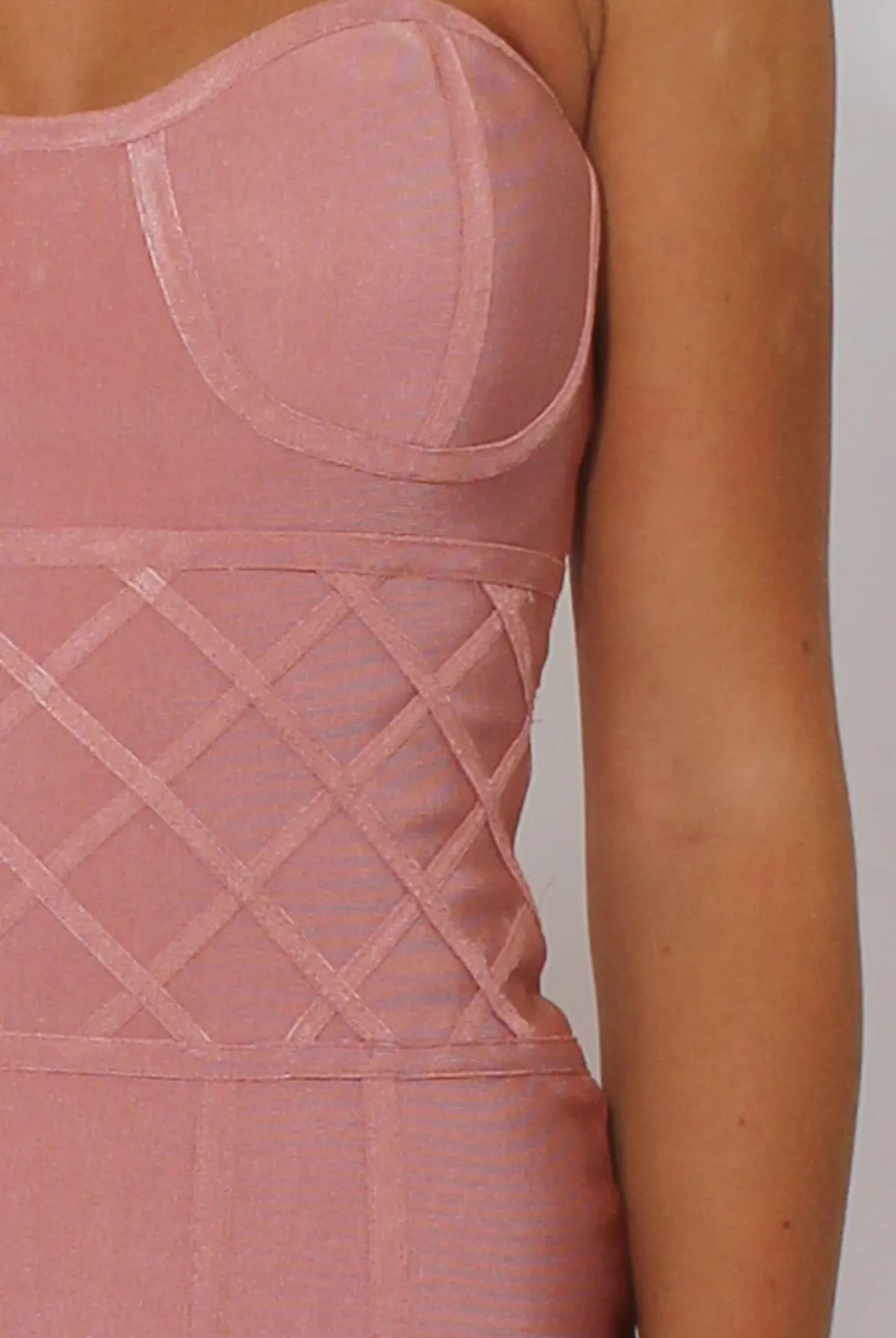 Rebellious Fashion Pink Bandage Bandeau Midi Dress - Chrystelle