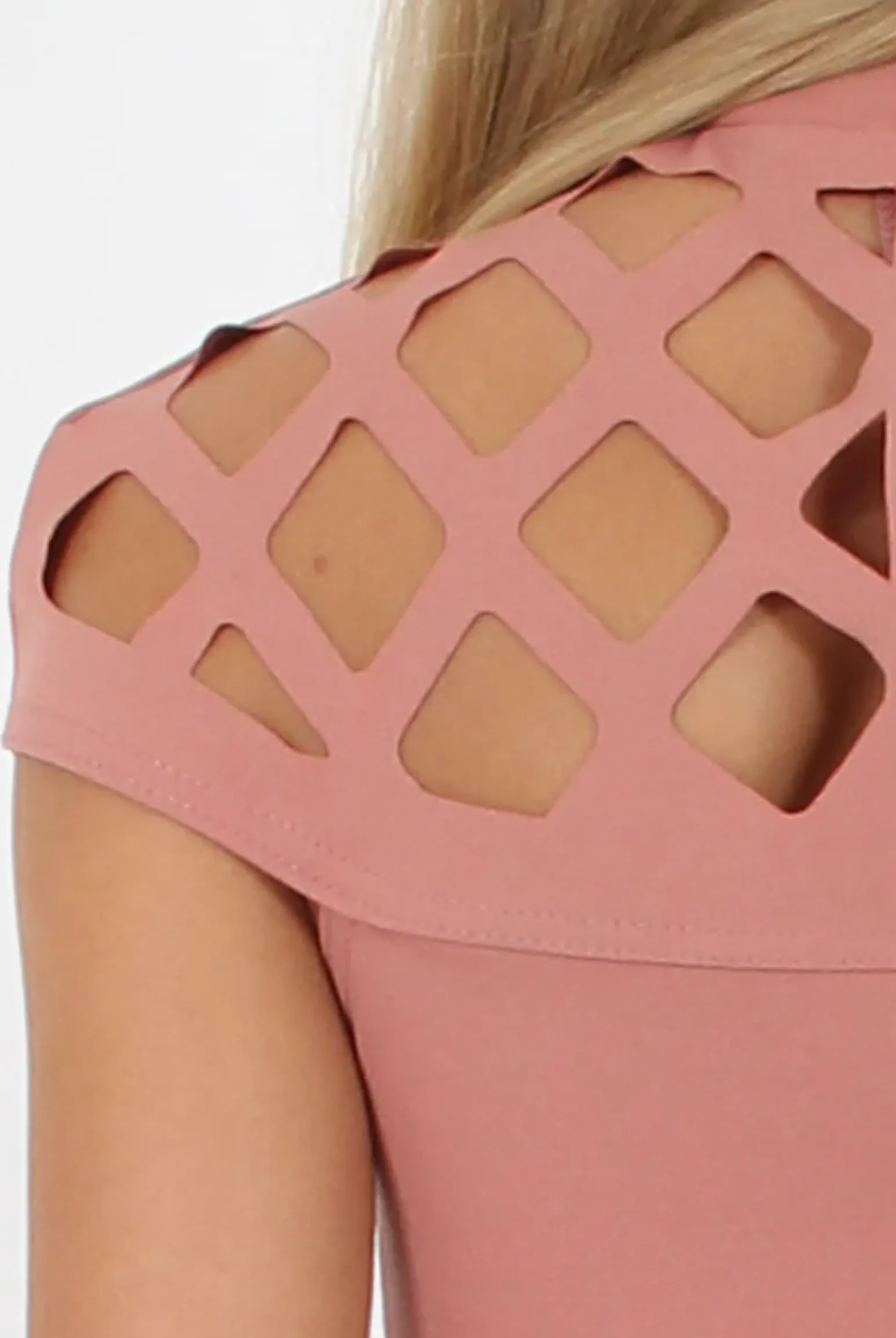 Rebellious Fashion Pink Cage High Neck Bodycon Dress- Kade