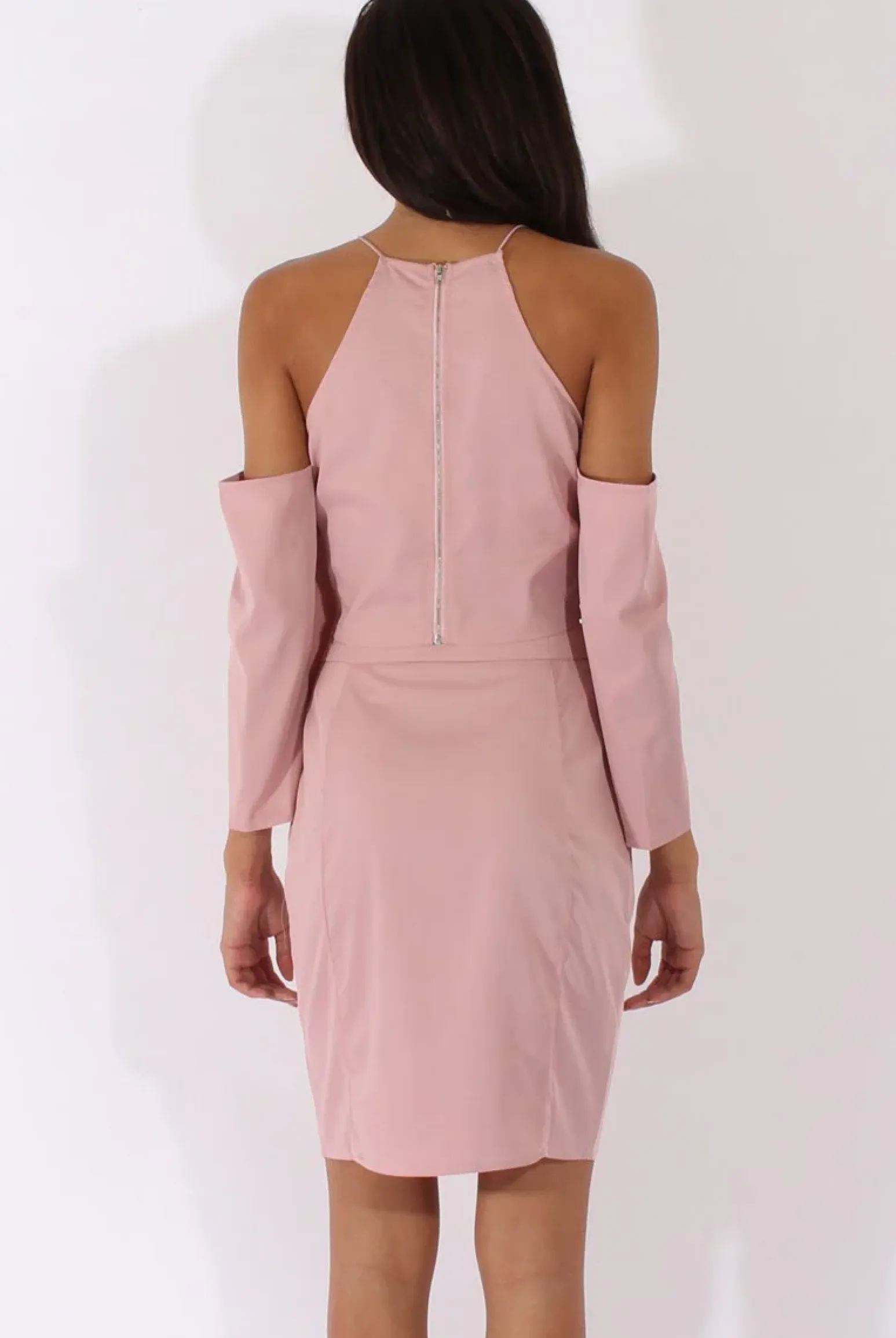 Rebellious Fashion Pink Cold Shoulder Top & Skirt Co-ord - Genesis