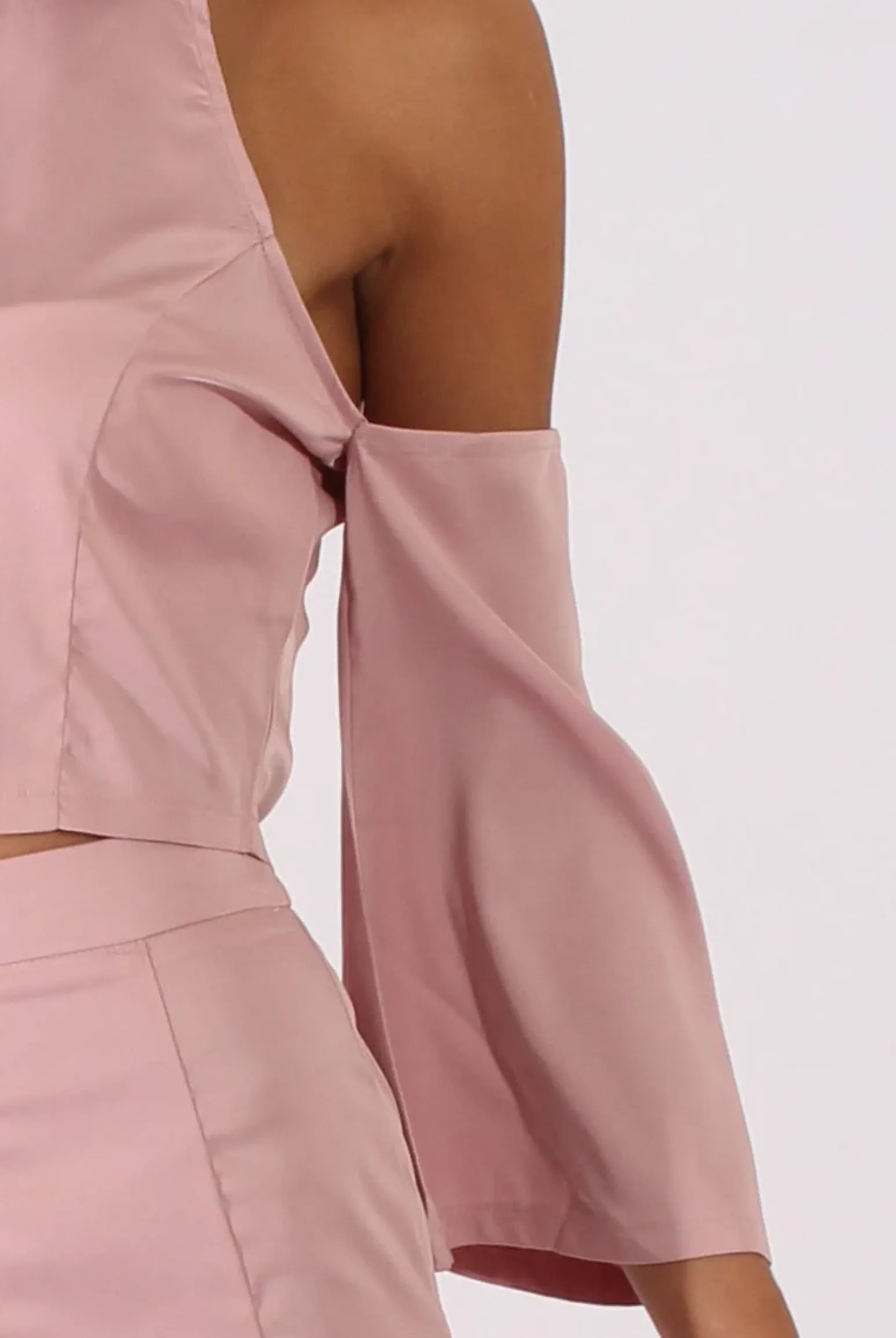 Rebellious Fashion Pink Cold Shoulder Top & Skirt Co-ord - Genesis