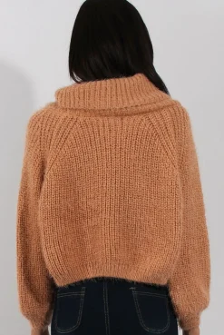 Rebellious Fashion Pink Cropped Roll Neck Jumper - Sophia