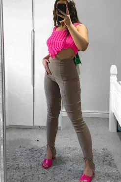 Rebellious Fashion Pink Distressed Knit Crop Top - Dani