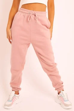 Rebellious Fashion Pink Elasticated Tie Waist Joggers - Kamella