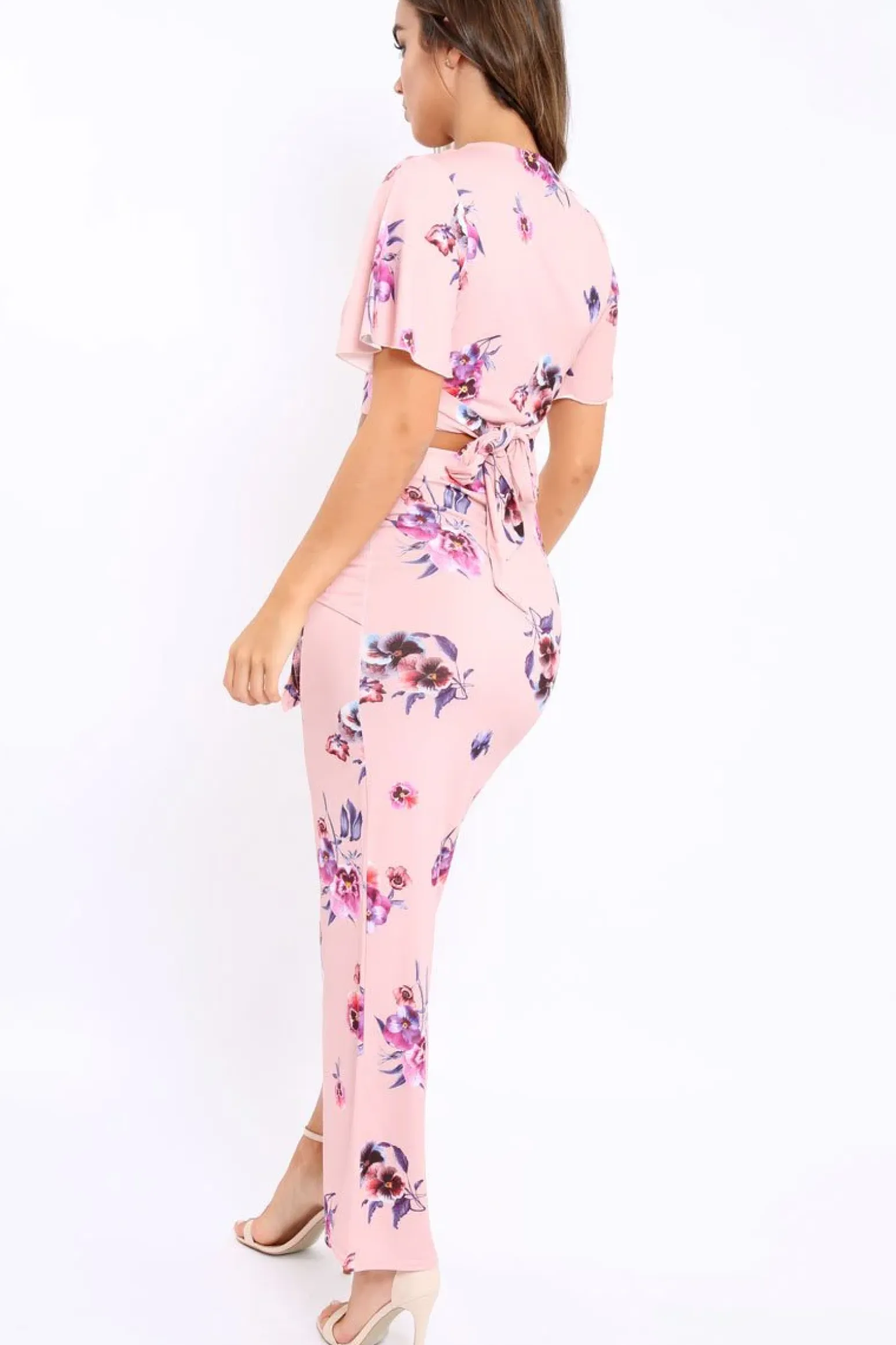 Rebellious Fashion Pink Floral Print Co-ord Set - Shayna