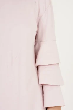 Rebellious Fashion Pink Frilled Sleeve Swing Dress - Aaria