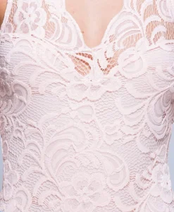 Rebellious Fashion Pink Lace Bodysuit - Aubrey