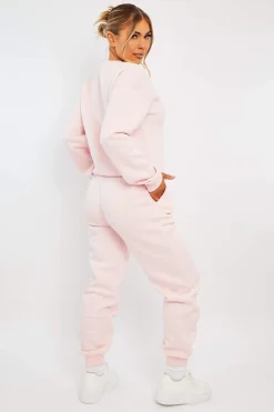 Rebellious Fashion Pink 'Lazy Girls Club' Slogan Joggers - Sahra