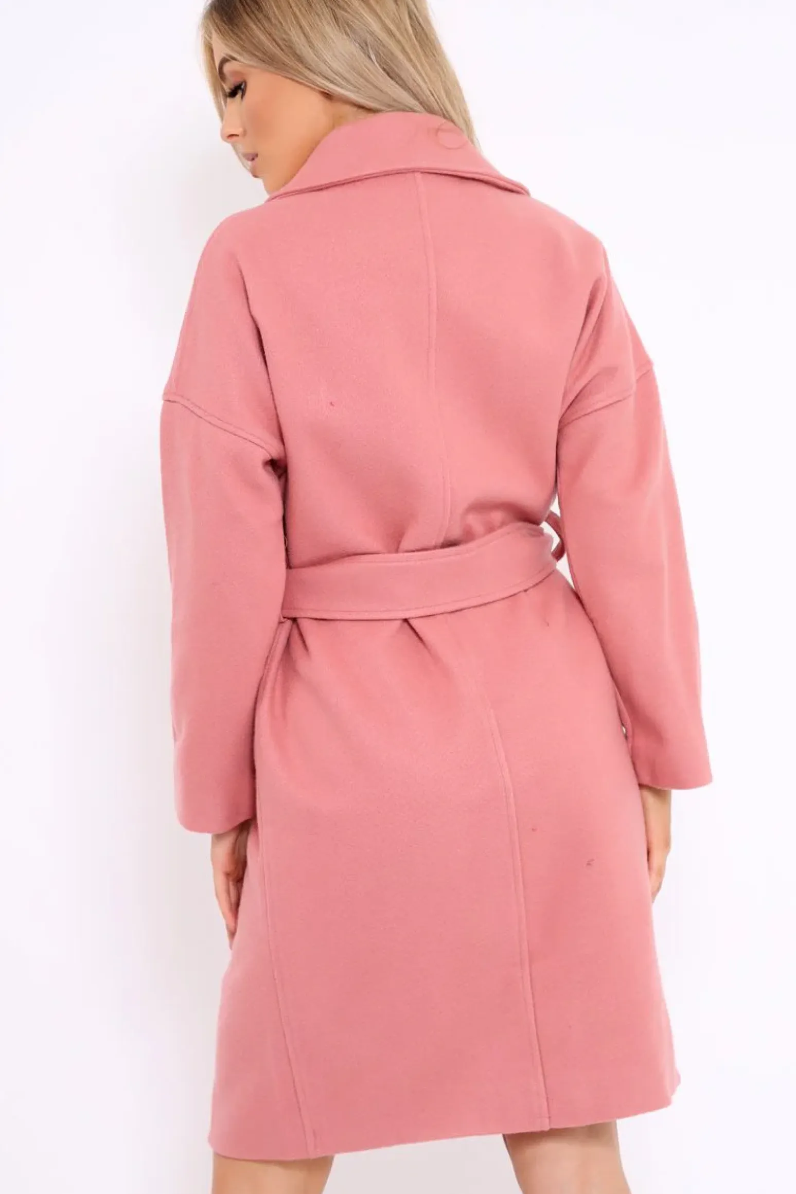 Rebellious Fashion Pink Long Duster Coat - Nina