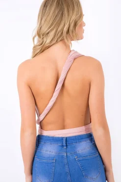 Rebellious Fashion Pink Multiway Slinky Bodysuit - Mindy