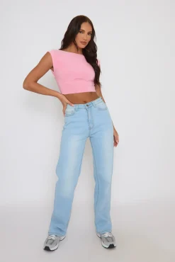 Rebellious Fashion Pink Open Back Crop Top - Iona