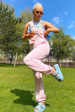 Rebellious Fashion Pink Oversized Joggers - Erica