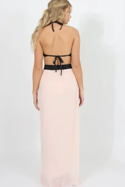 Rebellious Fashion Pink Pleated Maxi Skirt - Shanice