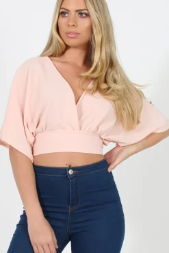 Rebellious Fashion Pink Plunge Crop Top - Suzanne