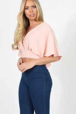 Rebellious Fashion Pink Plunge Crop Top - Suzanne