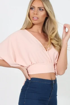 Rebellious Fashion Pink Plunge Crop Top - Suzanne