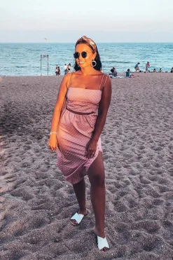 Rebellious Fashion Pink Polka Midi Skirt and Crop Top Co-ord - Viktoriya
