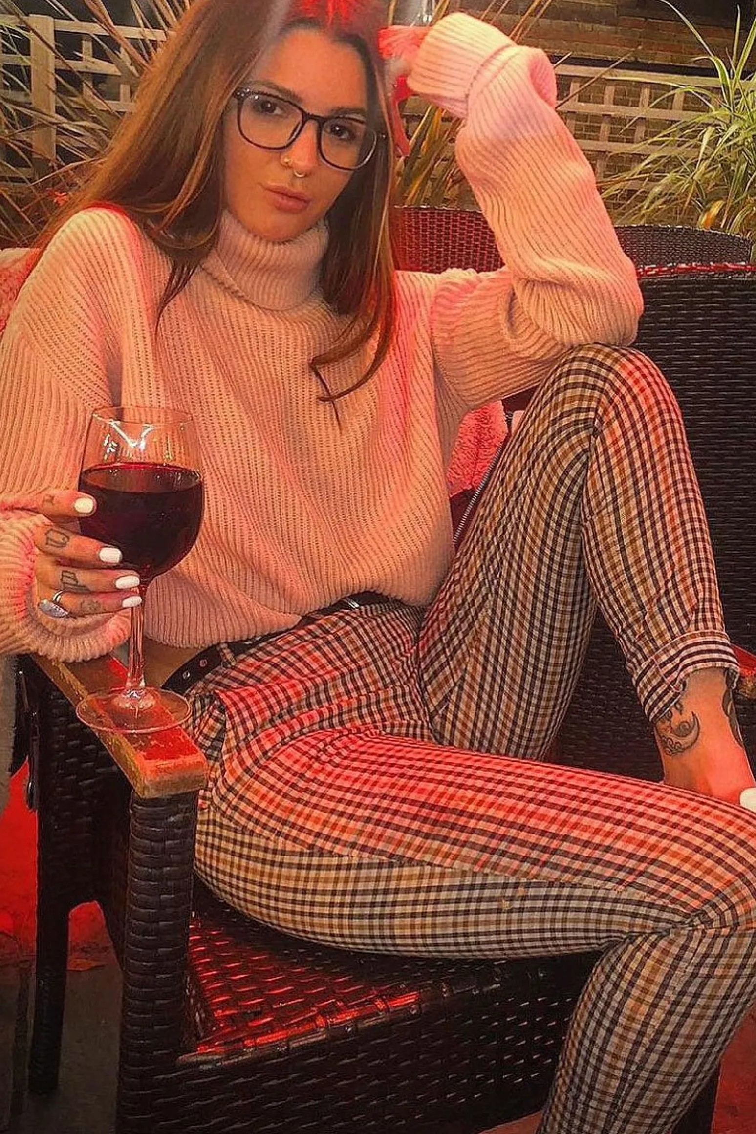 Rebellious Fashion Pink Rib Knit Roll Neck Jumper - Brinna