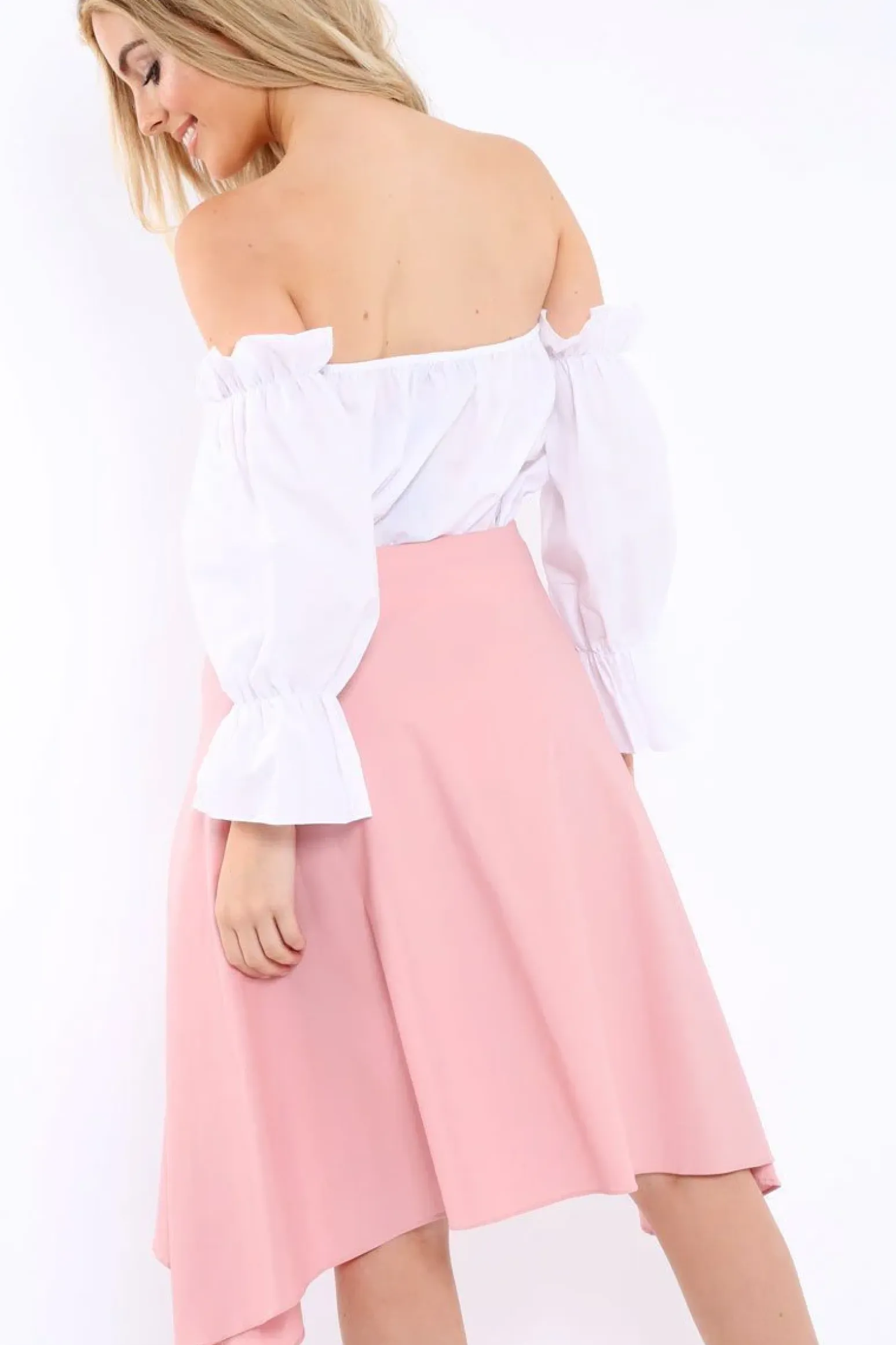 Rebellious Fashion Pink Skirt with Shirt Sleeve Tie - Zorie