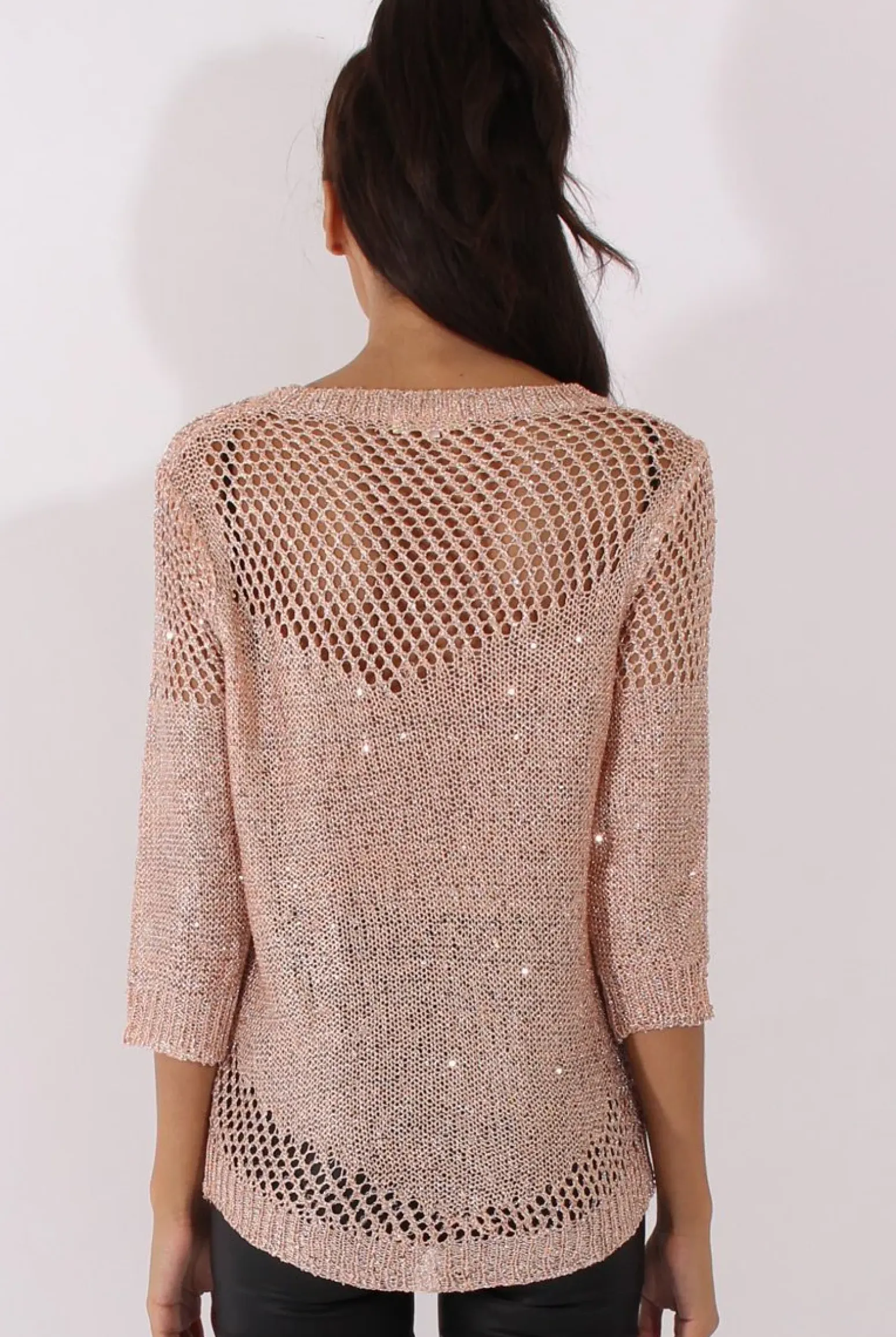 Rebellious Fashion Pink Sparkle Sweater - Brianna