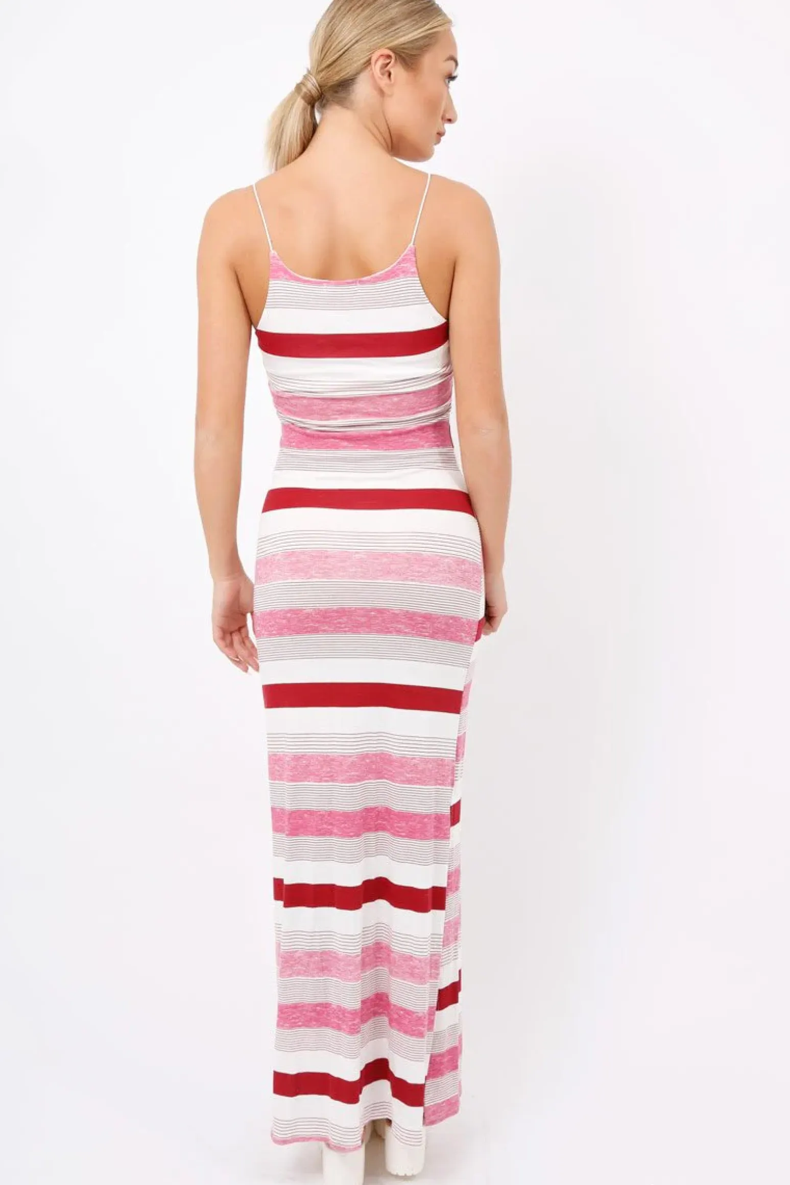 Rebellious Fashion Pink Striped Maxi Dress - Kiah