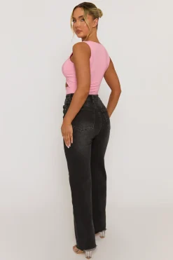 Rebellious Fashion Pink Twist Front Cut Out Crop Top - Joyce
