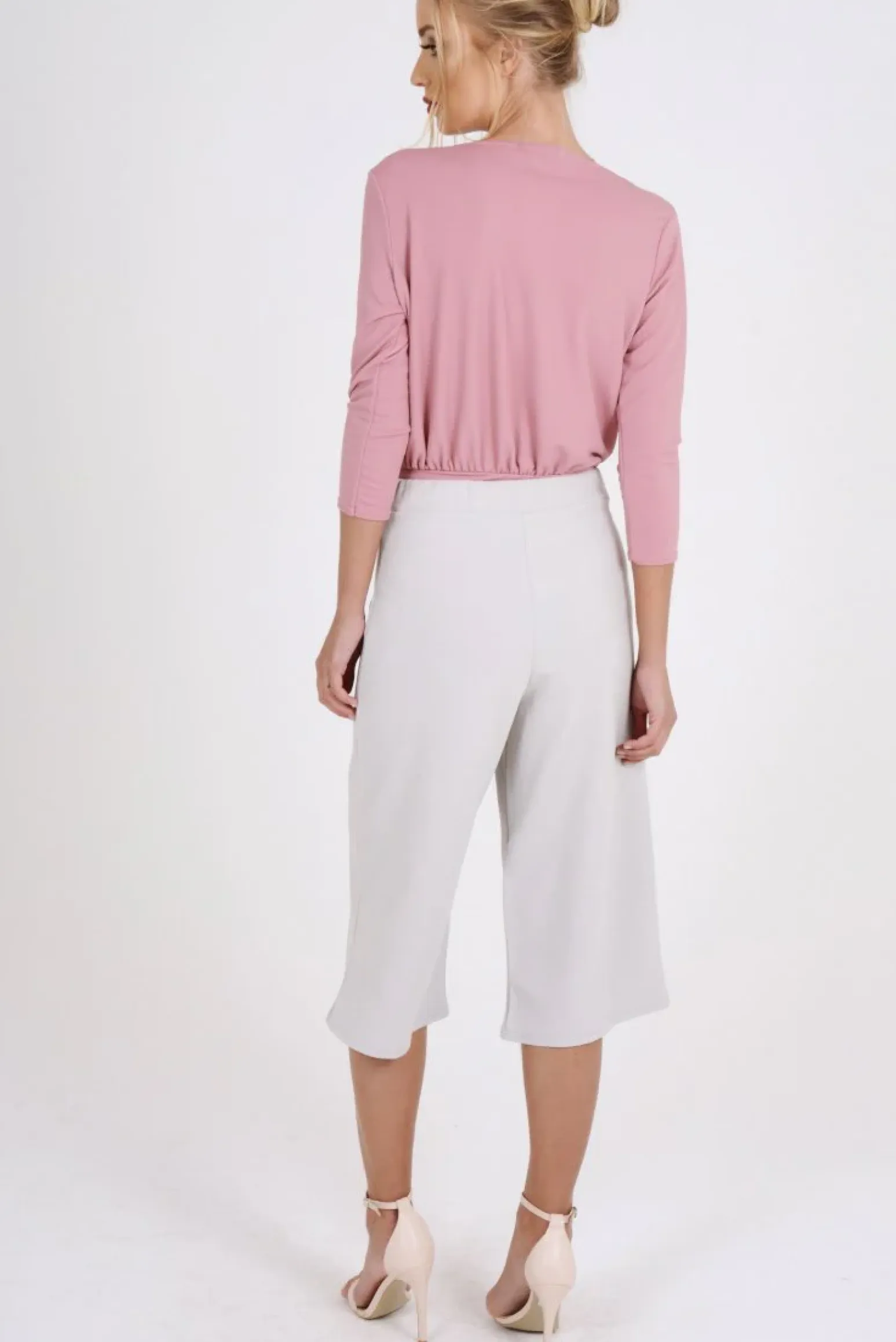 Rebellious Fashion Pink Wrap Around Embroidered Bodysuit - Roisin
