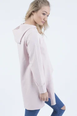 Rebellious Fashion Pink Wrap Around Oversized Hoodie - Yasmin