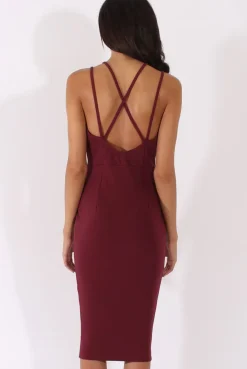Rebellious Fashion Purple Cut Out Strappy Midi Dress - Lotus