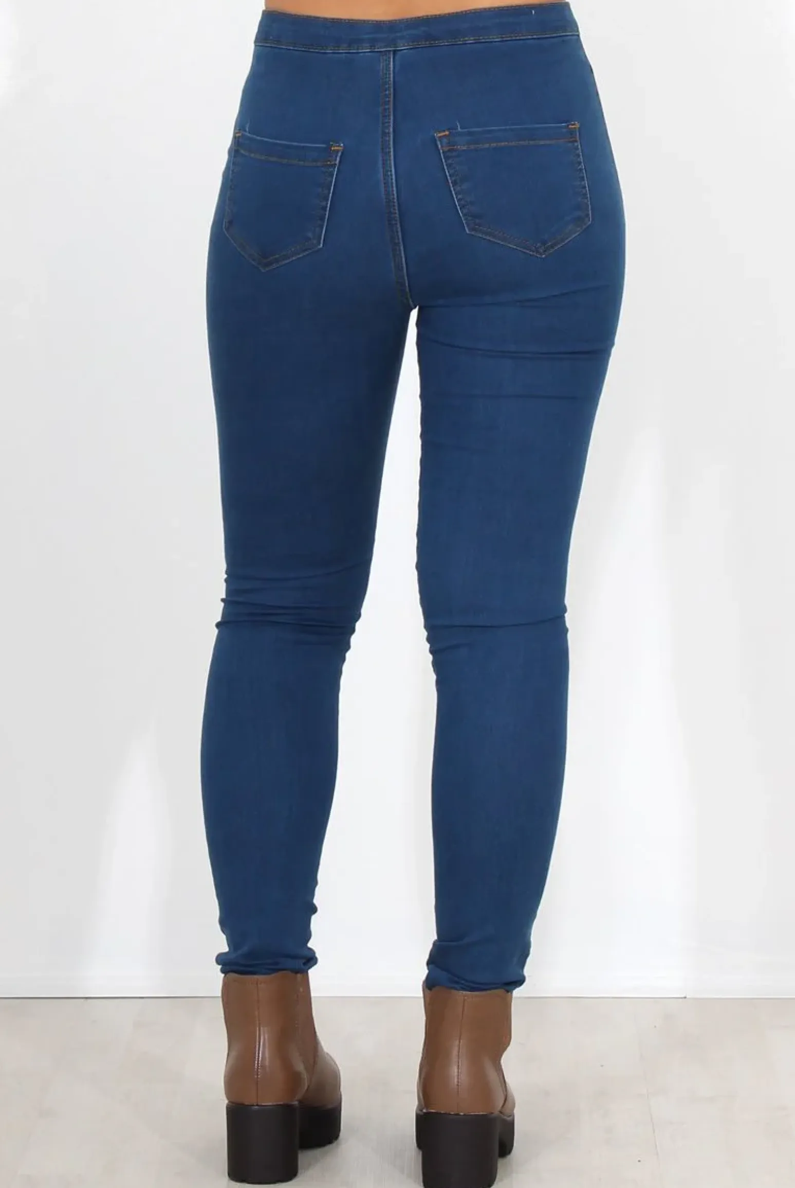 Rebellious Fashion Quinn Blue High Waisted Jeans