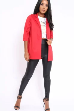 Rebellious Fashion Red Blazer - Karrie