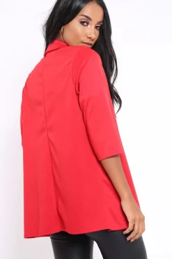 Rebellious Fashion Red Blazer - Karrie