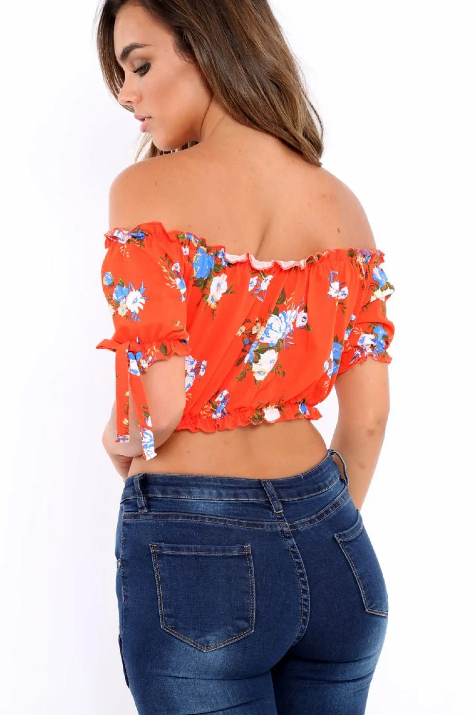 Rebellious Fashion Red Floral Frill Gypsy Top - Maysia