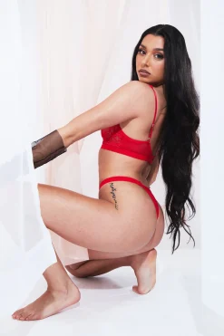 Rebellious Fashion Red Lace Lingerie Set - Aakia