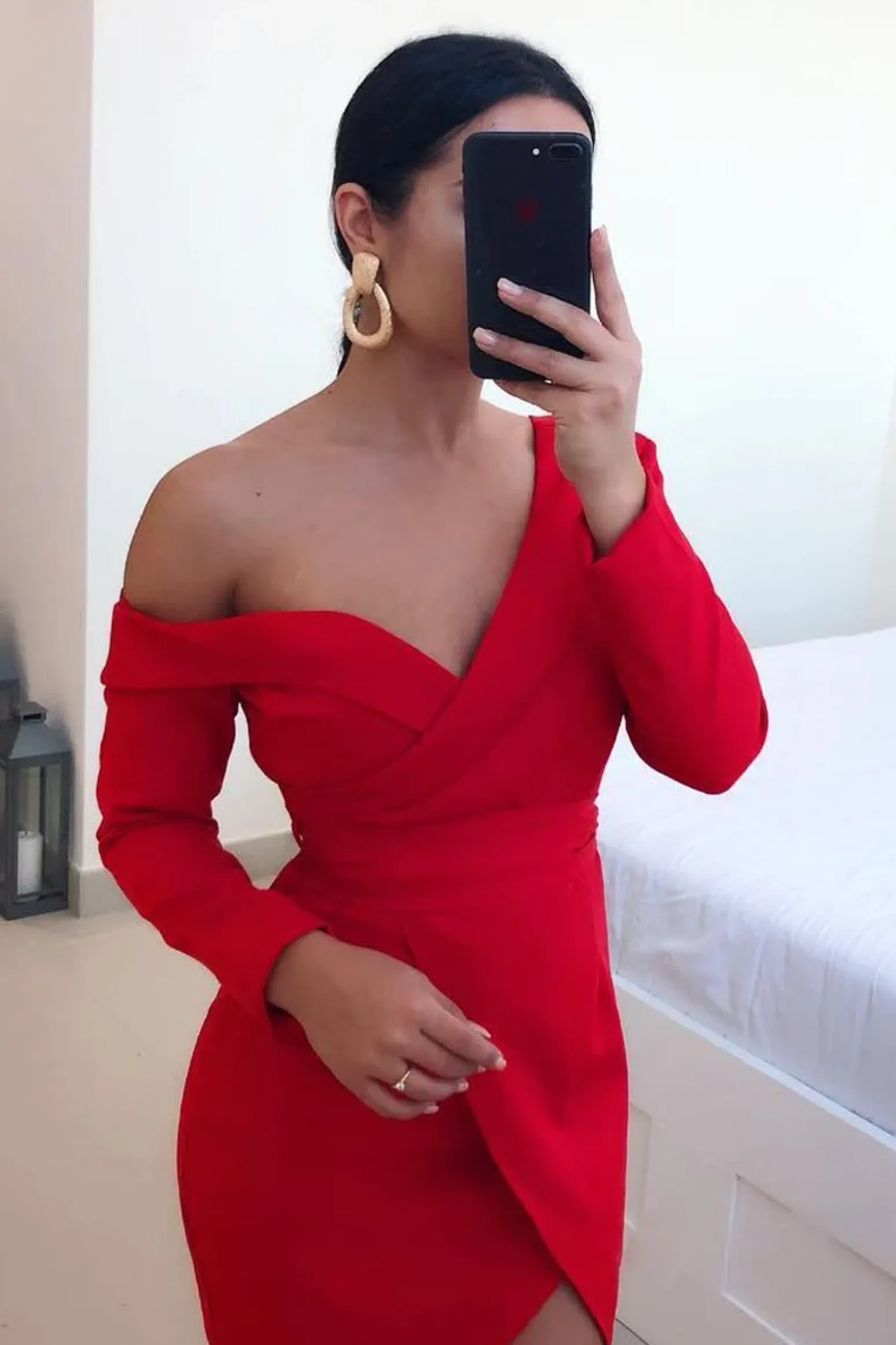 Rebellious Fashion Red Off The Shoulder Blazer Dress - Halia