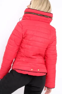 Rebellious Fashion Red Padded Coat - Zara