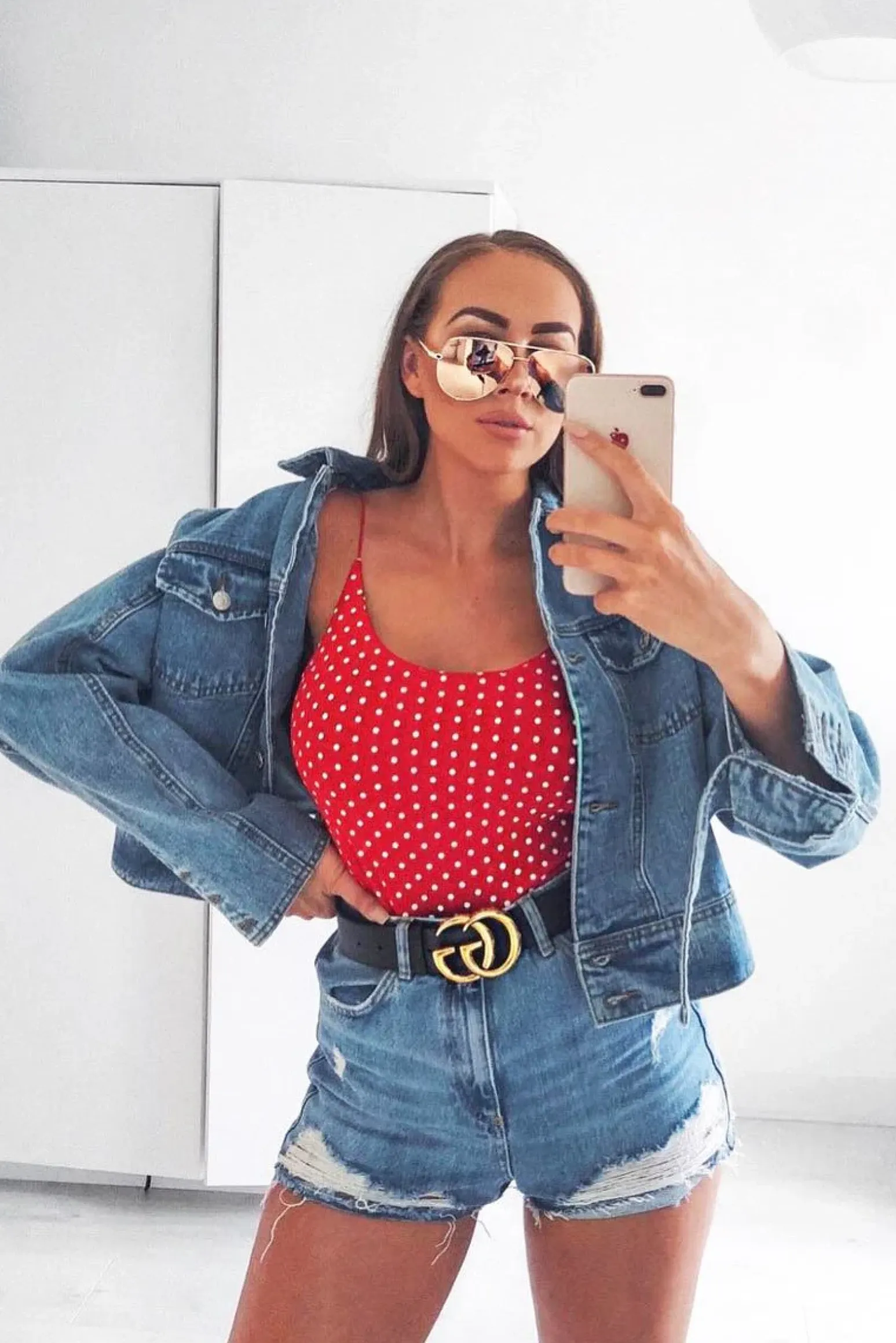 Rebellious Fashion Red Polka Dot Bodysuit - Tari