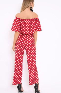 Rebellious Fashion Red Polka Dot Co-Ord Set - Iselle